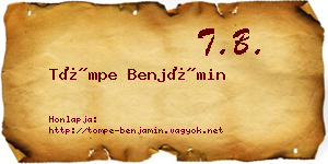 Tömpe Benjámin névjegykártya