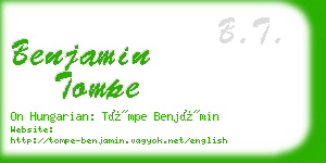 benjamin tompe business card